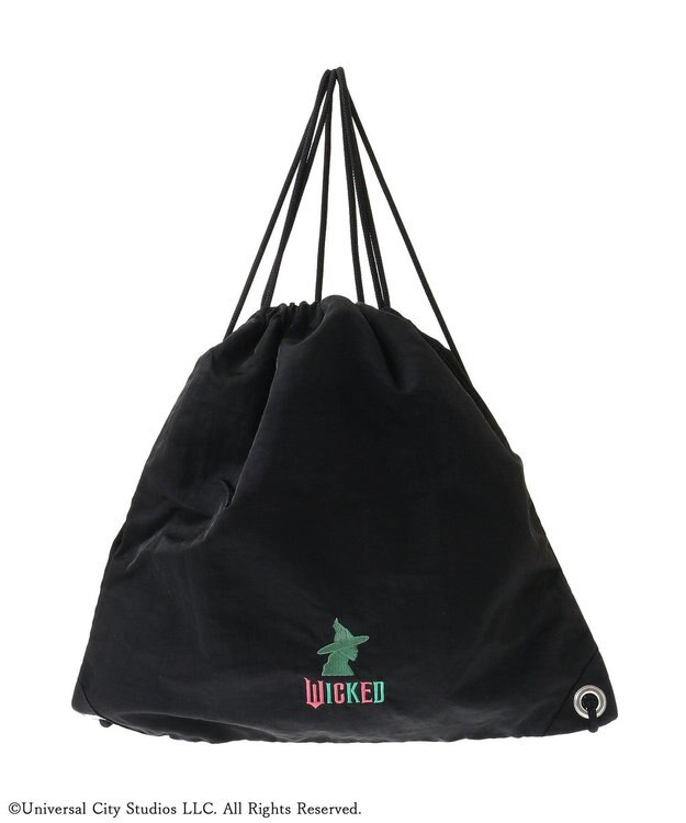 Green Parks ■ＷＩＣＫＥＤ　アイコン刺繍ナップサック Black