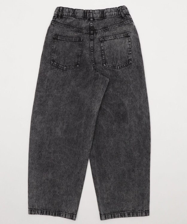 WEGO 【KIDS/150cm/160cm/ウエストゴム】イージー3Dバレルレッグデニムパンツ（JUNIOR） デニムブラックソノタ