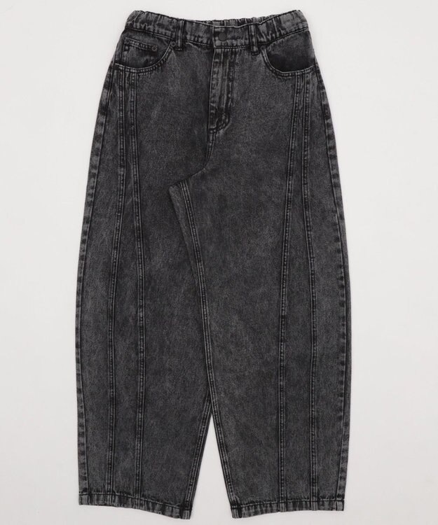 WEGO 【KIDS/150cm/160cm/ウエストゴム】イージー3Dバレルレッグデニムパンツ（JUNIOR） デニムブラックソノタ