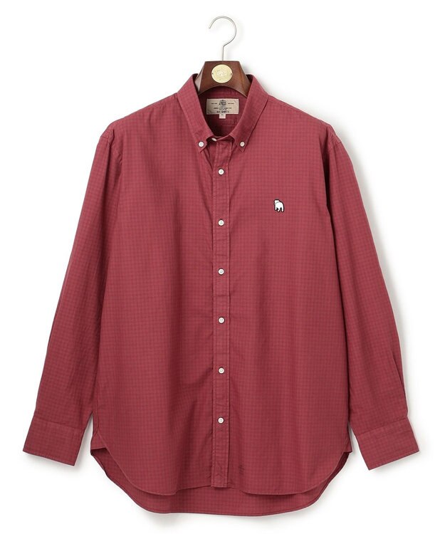 J.PRESS MEN 【KING SIZE】【IVY COLLECTION】バックブルチェックガーメントダイ シャツ / B.D. ワイン系3
