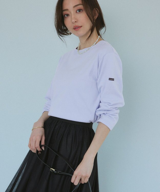 23区 S 【洗える】Armor-lux バスクシャツ カットソー ライラック系