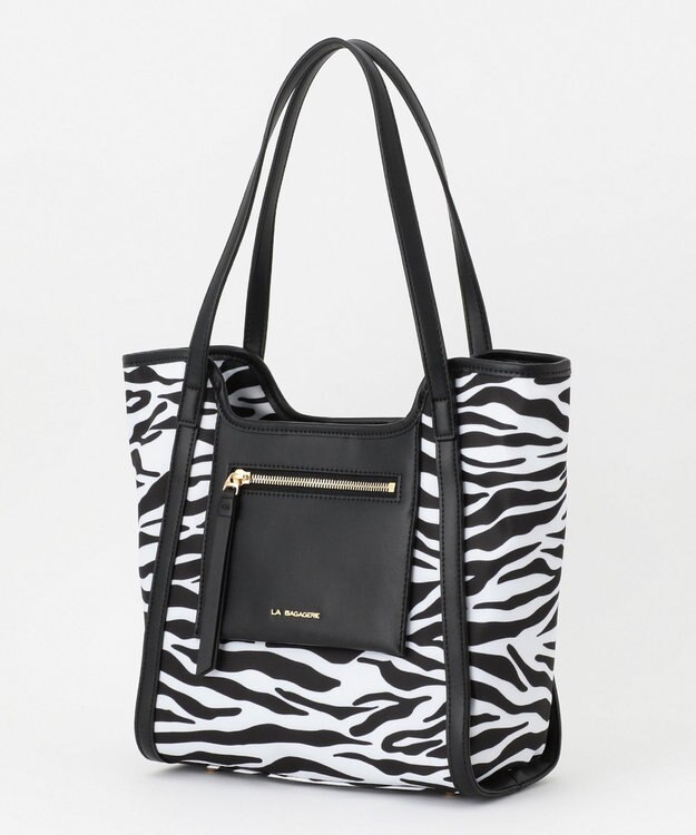 LA BAGAGERIE リサイクルレザー　フラップトート ブルーブラック