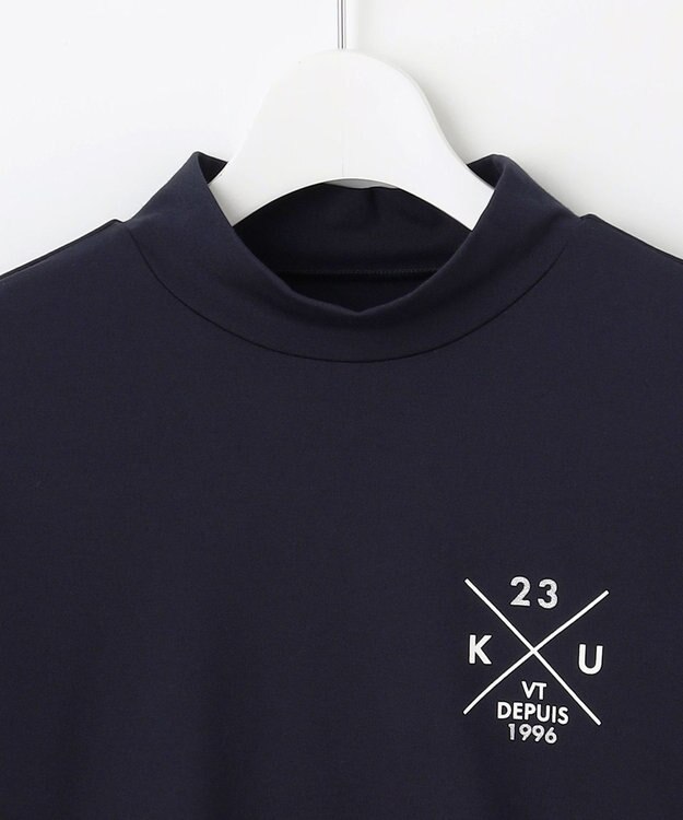 23区GOLF 【WOMEN】【吸水速乾/UVカット】ベアスムースモックシャツ ネイビー系