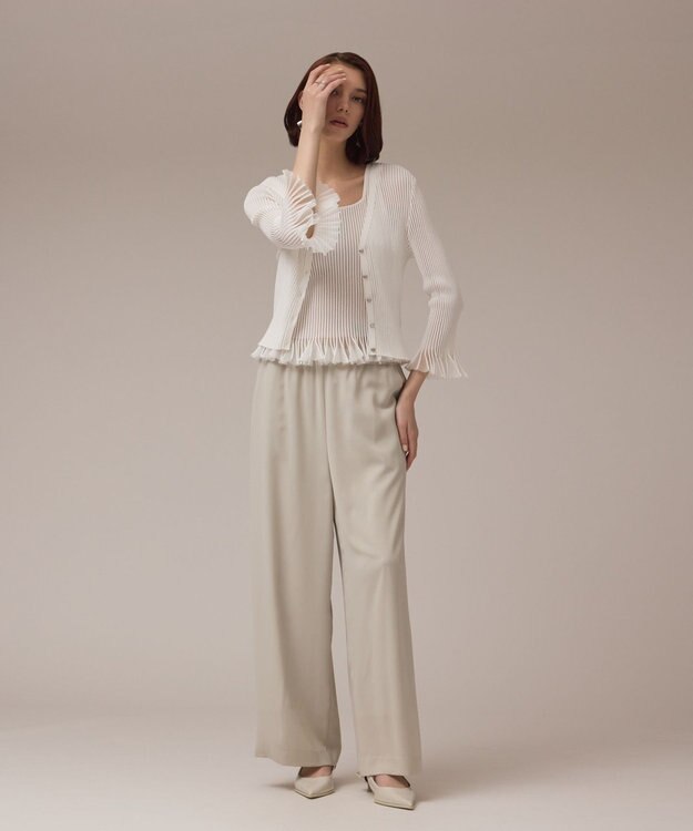 GRACE CONTINENTAL シアーフリルニットカーディガン ホワイト