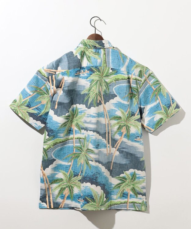JOSEPH ABBOUD 【老舗アロハブランドとのコラボレーション】KAHALA ALOHAシャツ ブルーヤシの木柄