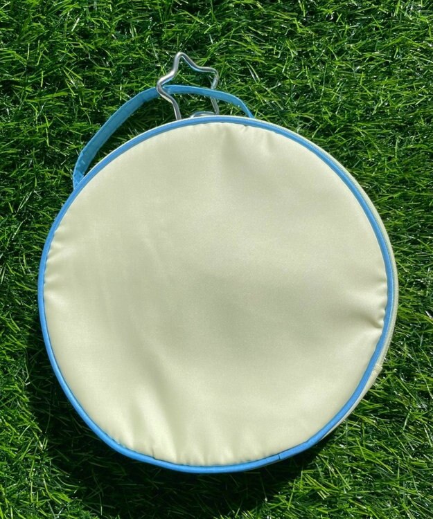 WEGO 配色サークルポーチ ライトイエロー