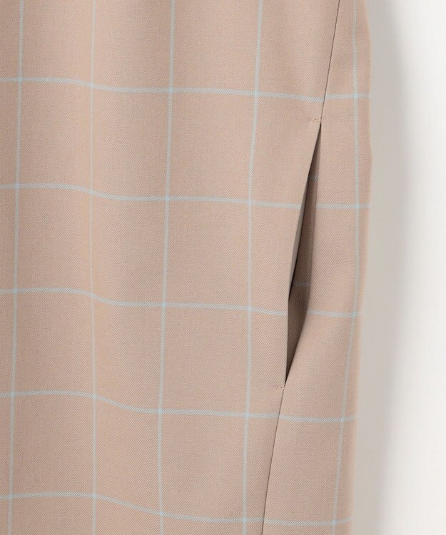 自由区 L 【洗える】ウィンドウペーンチェック ワンピース ベージュ系