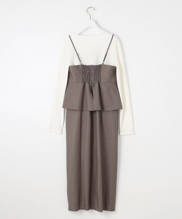 ANY SIS L ビスチェワンピース × カットソー セット モカ