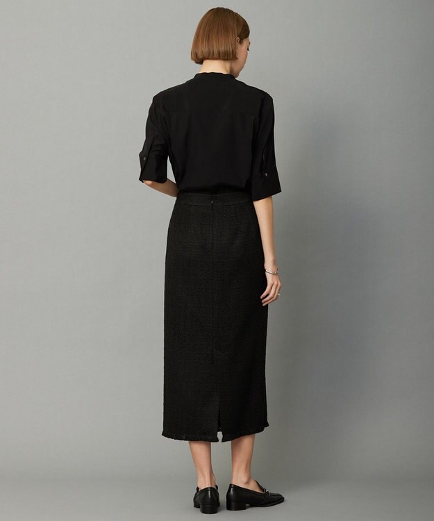 ICB スラブヤーンツイード ナロースカート ブラック系