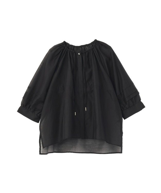 YECCA VECCA タックスリーブシアーシャツ Black