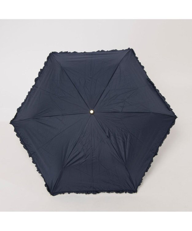 UNBILLION カシュネ cachenez / PUヒートカットフリル3段折りたたみ傘 ネイビー