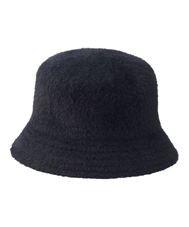 MOONBAT 【洗える】estaa アンゴラ風バケットハット ブラック