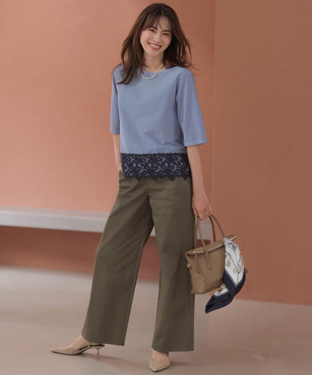 J.PRESS LADIES 【着こなしのポイントに】Traditional print  スクエア スカーフ ネイビー系
