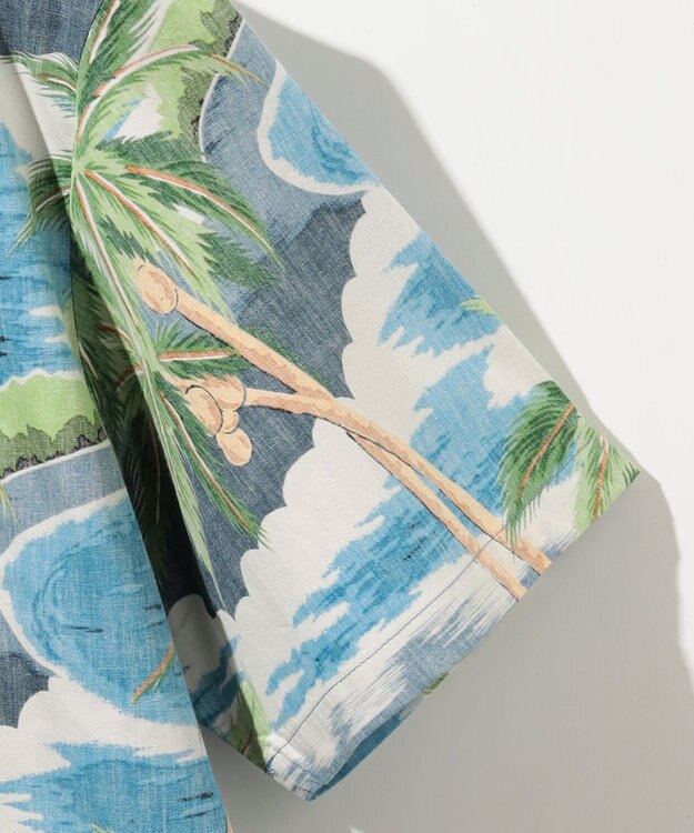 JOSEPH ABBOUD 【老舗アロハブランドとのコラボレーション】KAHALA ALOHAシャツ ブルーヤシの木柄