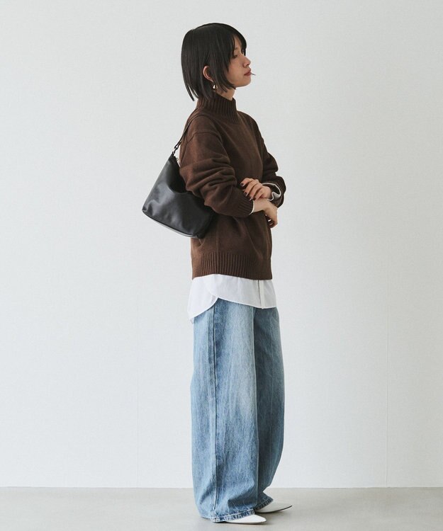 russet ソフトレザーシンプルショルダーバッグ (CE-1328-WEB) Black