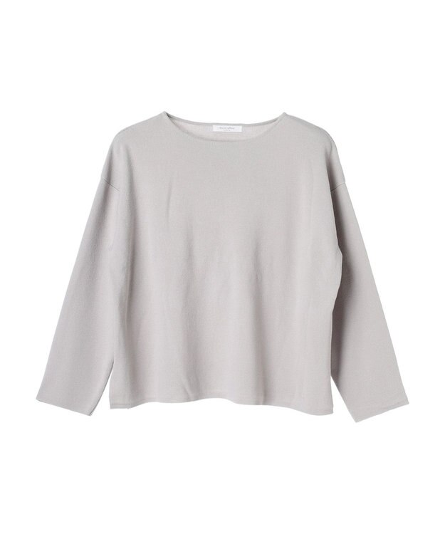 Green Parks 洗える　ボートネックニットプルオーバー Light Gray