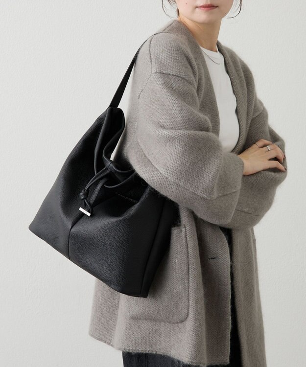 russet レザーワンショルダーバッグ(CE-1644) Black