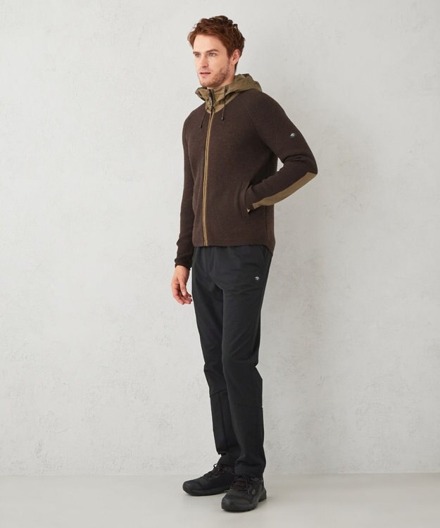 JOSEPH ABBOUD MOUNTAIN 【UNISEX】日本素材 ストレッチニットパーカー ダークブラウン系