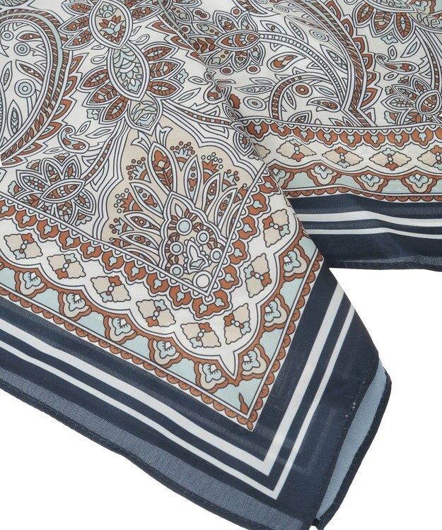 Green Parks ペイズリースカーフ Navy