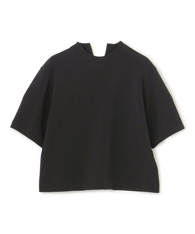 BEIGE， 【洗える】ALTHEA / ダンボールジャージーバックスリットブラウス Black