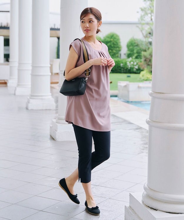 Tiaclasse 【安田美沙子さん着用/小倉優子さん着用・洗える/撥水】プチリボンニットフラットパンプス ブラック