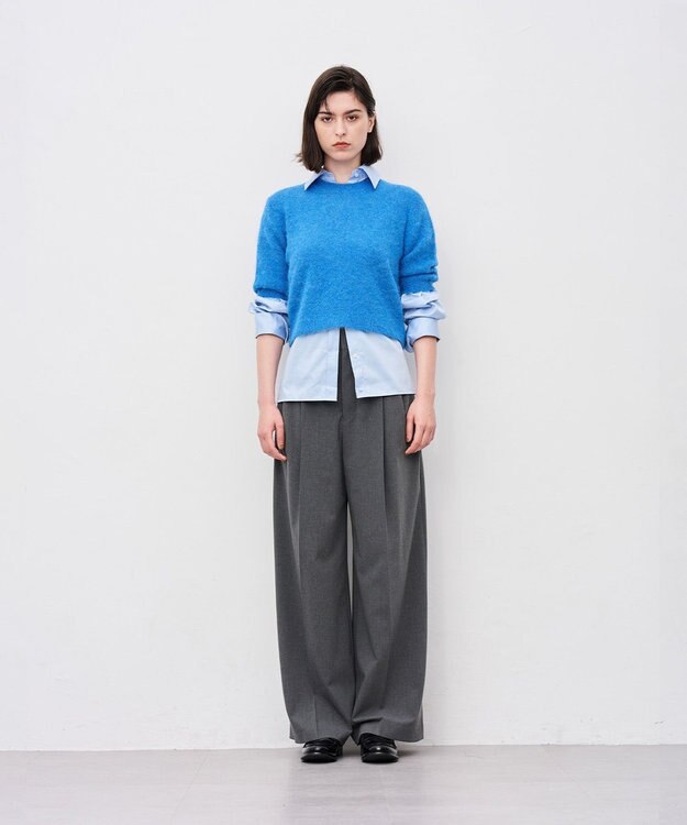 uncrave アルパカファーニット ショートトップス ブルー