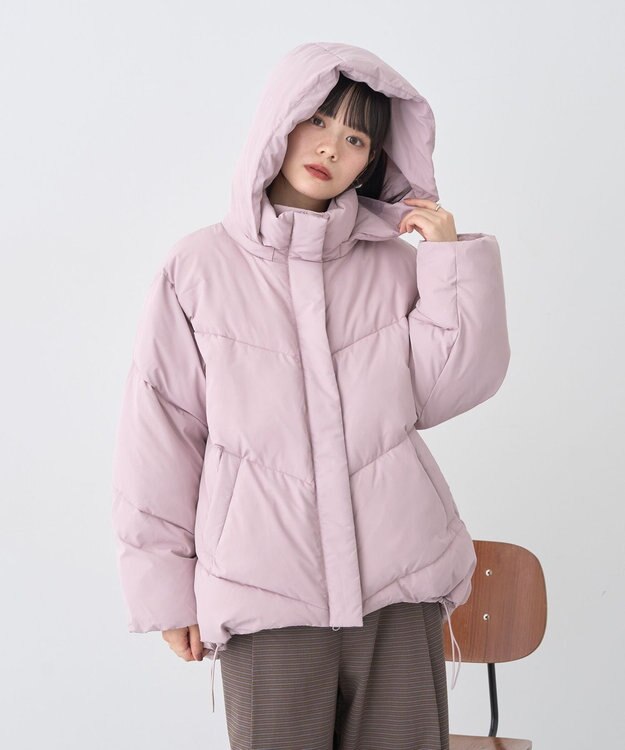 earth music&ecology 2WAYパファーブルゾン Pink Beige