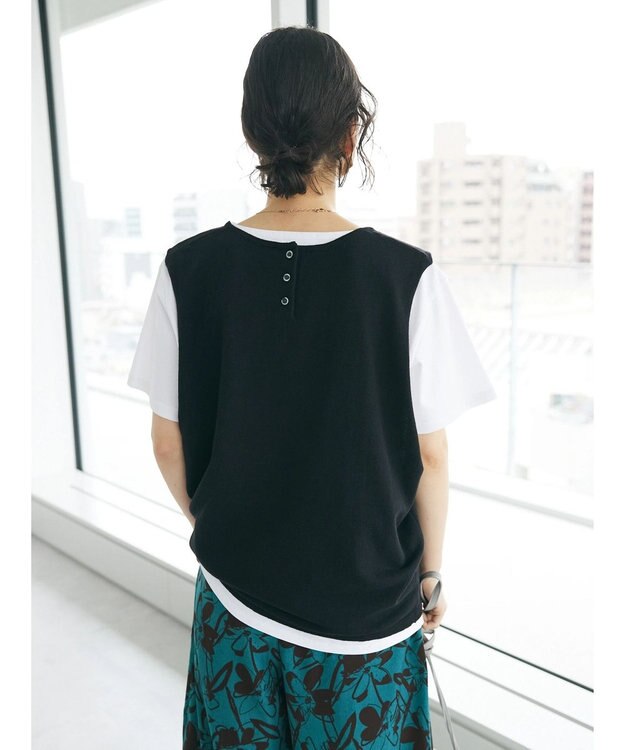 CRAFT STANDARD BOUTIQUE ＳＥＴ　カットプルオーバー＋ニットベスト Black