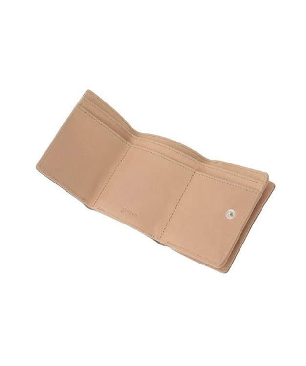 genten 【新型】フレスコ 三つ折り財布 サンドベージュ