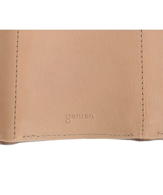 genten 【新型】フレスコ 三つ折り財布 サンドベージュ