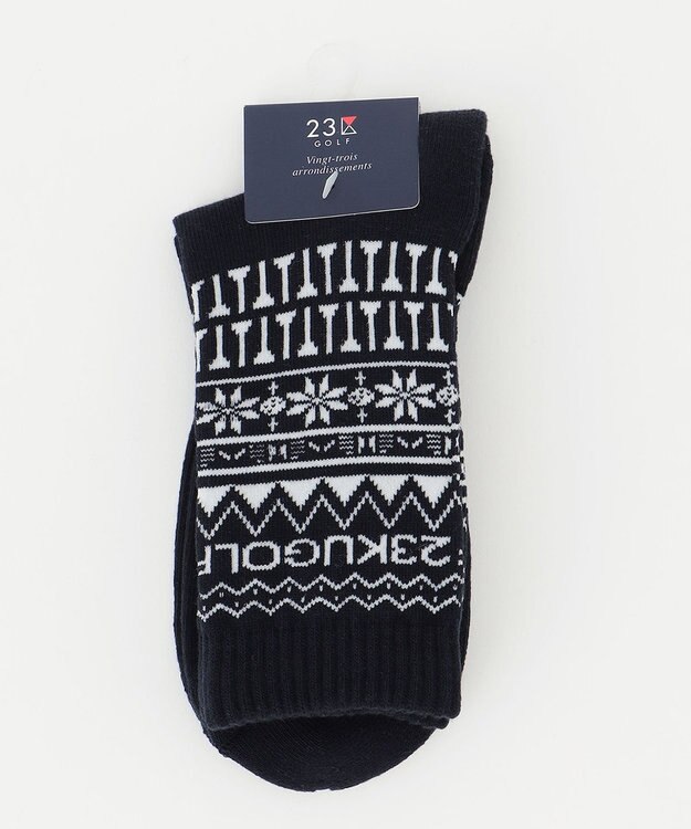 23区GOLF 【MEN】ノルディック柄 ハーフソックス ネイビー系5