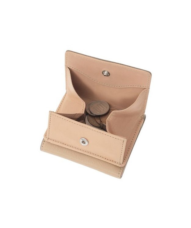genten 【新型】フレスコ 三つ折り財布 サンドベージュ