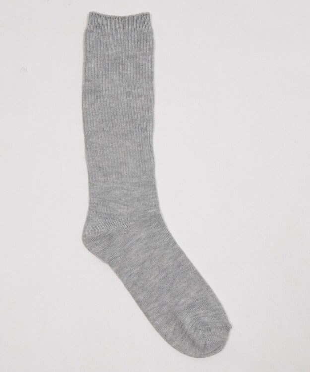 WEGO 刺繍ロゴローゲージゆるリブソックス ライトグレー