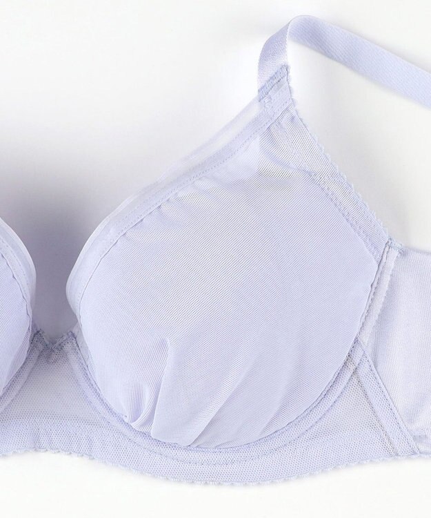 WACOAL 【小さく見せるブラ】 シンプル ブラジャー 着やせ効果 コンパクトにメイク バストの突出をおさえる 背中の段差を軽減 大きいサイズ レディース BRB452 /ワコール パープル