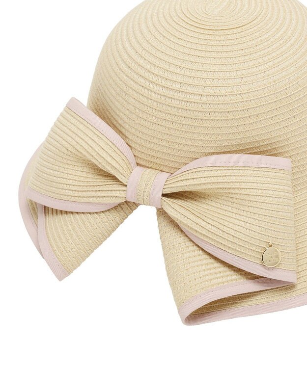 Maison de FLEUR 【手洗い可能】リボンスリットパイピングハット Pink