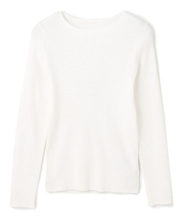 UNFILO L マイビューティ リブボートネック ニット オフ