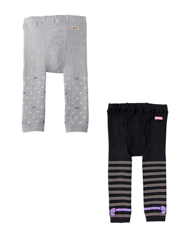 MIKI HOUSE HOT BISCUITS レギンス2枚セット 黒×白