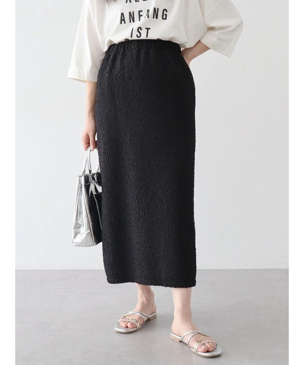 Green Parks BEST PRICE フクレジャガードIラインスカート Black