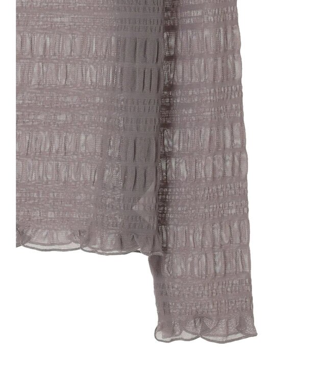 earth music&ecology ジャガードシャーリングシアートップス Gray