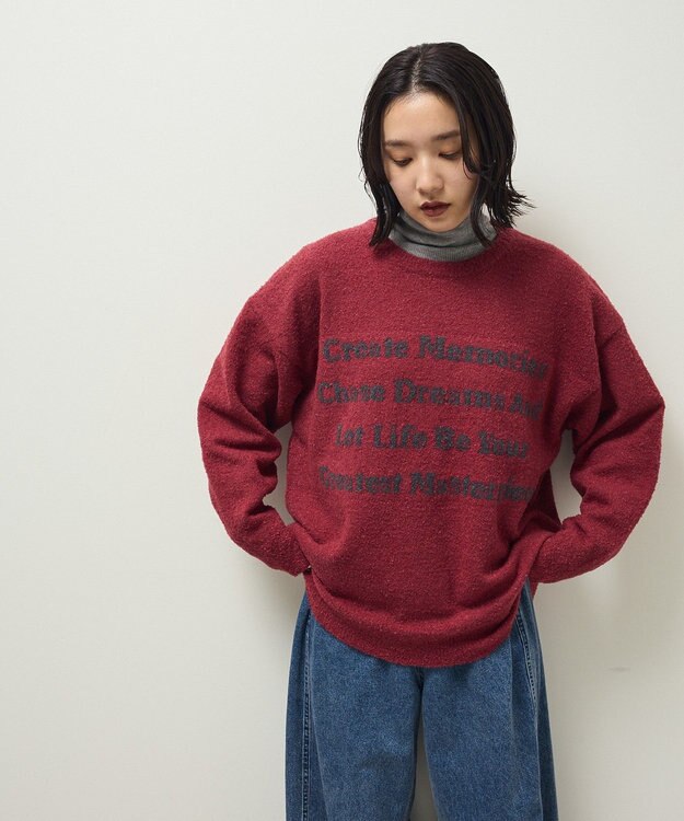 Green Parks ブークレロゴニットチュニック Red