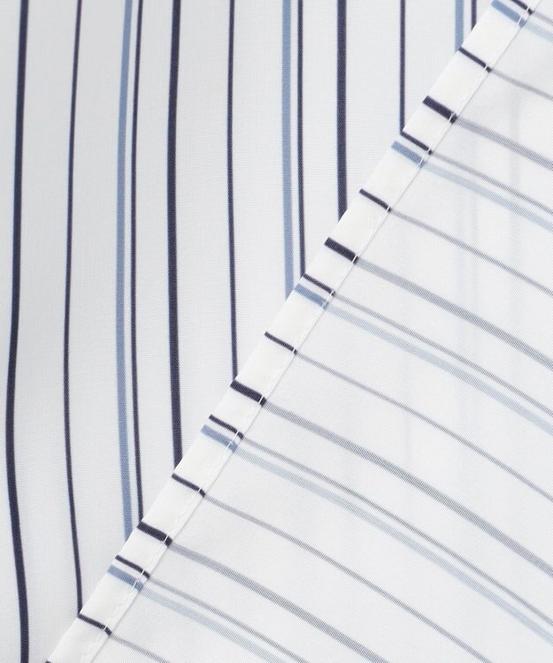 ANY SIS 【洗える】トロミシャツカラー ブラウス ネイビーストライプ