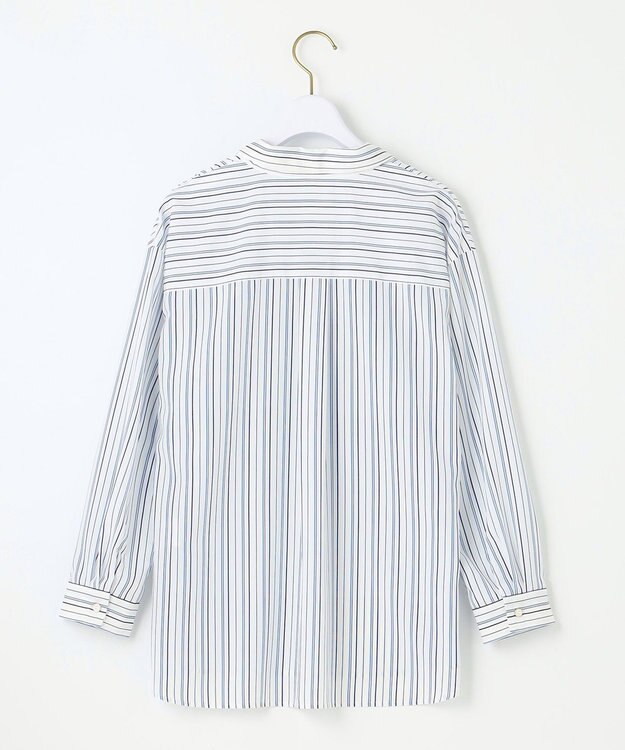 ANY SIS 【洗える】トロミシャツカラー ブラウス ネイビーストライプ