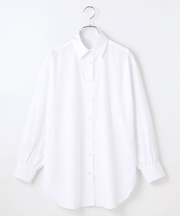 #Newans 【洗濯機可】ロールアップカフスシャツ ホワイト