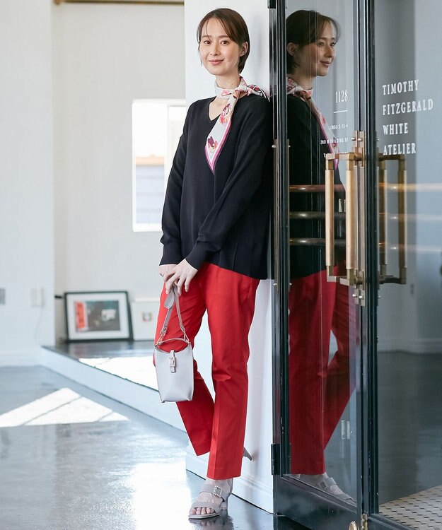 自由区 【接触冷感・吸湿・速乾・XXSサイズあり】COOLMAX テーパードパンツ レッド系