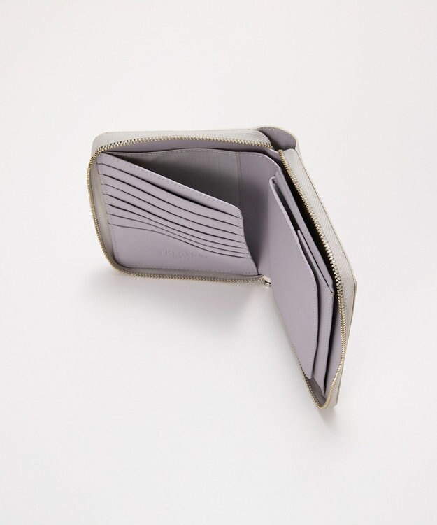 TOPKAPI 【TREASURE TOPKAPI】ウォッシュド レザー メタリック ラウンドファスナー 二つ折り財布/パスポート対応 シルバー