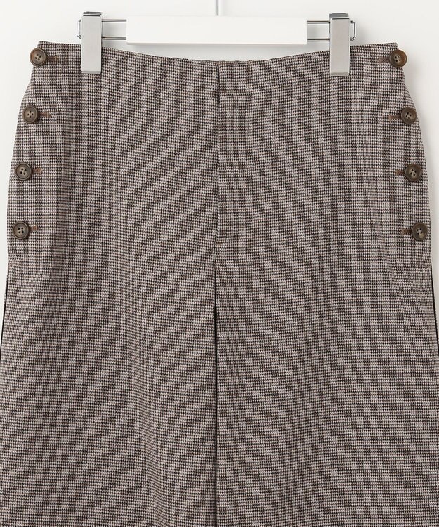 J.PRESS LADIES L 【洗える】Mixツイードチェック  セミワイド パンツ ブラウン系3