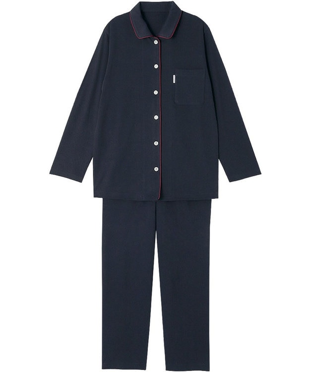 ワコール／睡眠科学 パジャマ 長袖 長ズボン 綿100%(本体) 天綿使用 上下セット 前開き YDW446 睡眠科学／ワコール コン