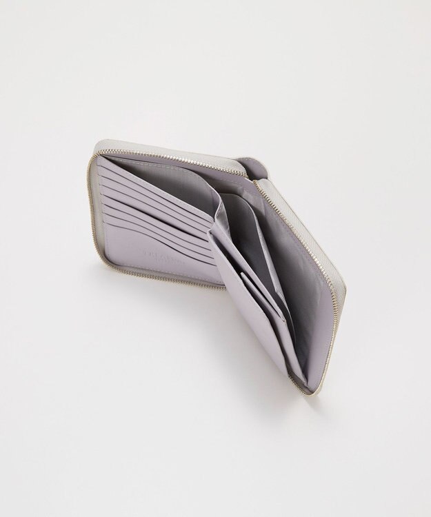 TOPKAPI 【TREASURE TOPKAPI】ウォッシュド レザー メタリック ラウンドファスナー 二つ折り財布/パスポート対応 シルバー