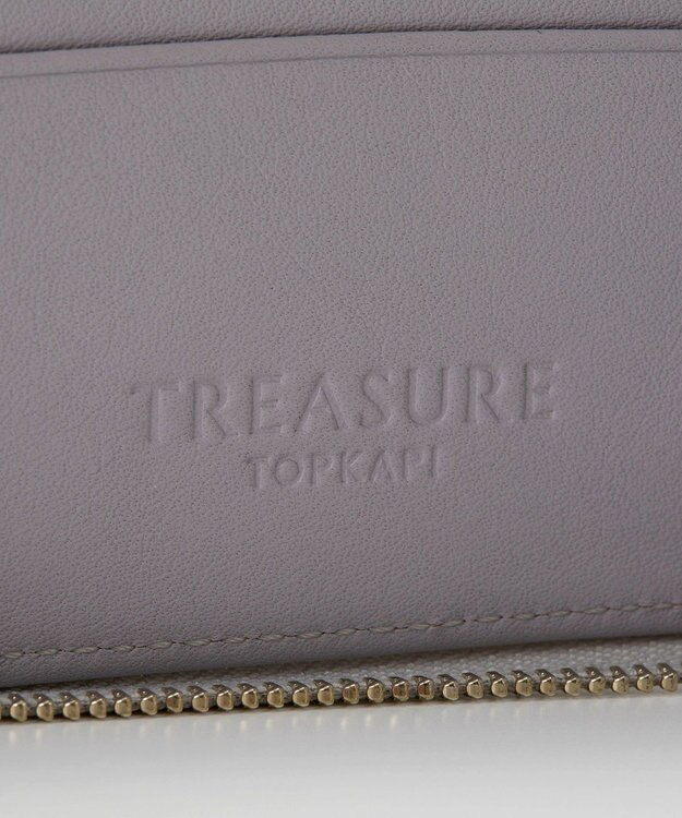 TOPKAPI 【TREASURE TOPKAPI】ウォッシュド レザー メタリック ラウンドファスナー 二つ折り財布/パスポート対応 シルバー