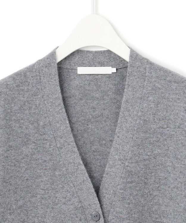 ICB L ピュアカシミヤ カーディガン ライム×ライトグレー系